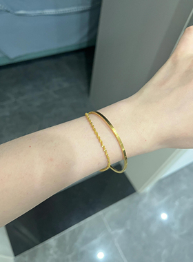 中式美学~唯美氛围感叠戴手链手镯轻奢系大方高级不掉色仿真金潮