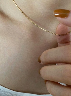 韩国高级感小众ins百搭简约金色极光蛇骨细若游丝基础款项链保色