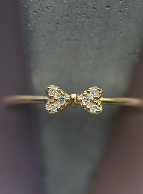 金色日系轻奢百搭ins少女戒指