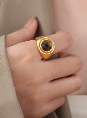 欧美虎眼石戒指气质大方