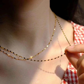 小众轻奢18K金嘴唇蛇骨项链女夏不掉色锁骨链颈链时尚 高级感配饰