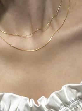 可水洗小众ins百搭简约极光蛇骨细若游丝项链基础裸链百搭高级潮