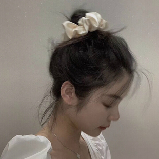 真丝光泽感发圈ins风甜美韩国网红马尾简约气质复古少女可爱丝绸