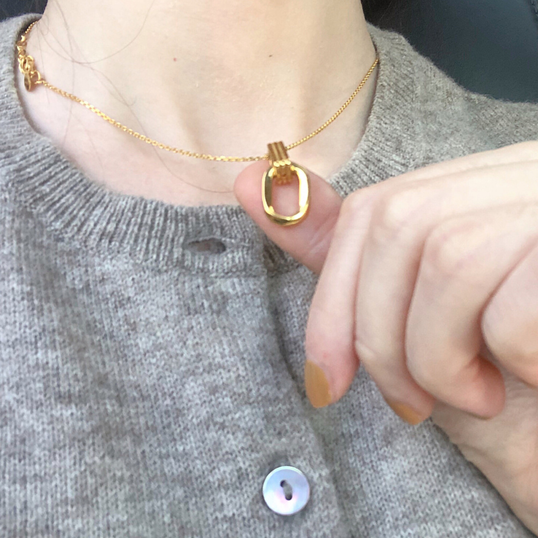 双环项链钛金保色吊坠女钛金