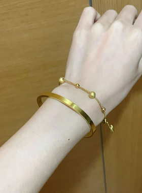 可媲美真金手镯手链叠戴戒指轻奢