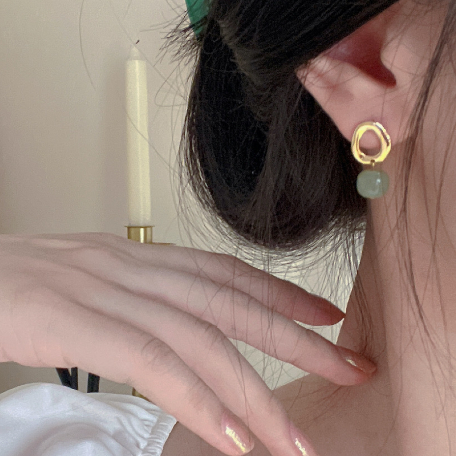 文艺清荷饮天然碧玉纯银和田玉耳饰养耳洞复古玉石耳环古风耳钉女,饰品/流行首饰/时尚饰品新,耳钉,淘宝优惠券,粉丝福利购,淘宝优惠卷