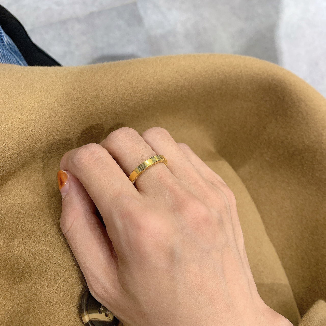 简约素圈戒指不掉色情侣对戒实心