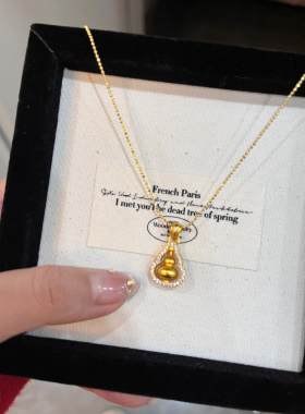 复古风镶钻葫芦项链匠心工艺水钻镶嵌复古搭配葫芦元素韵味十足