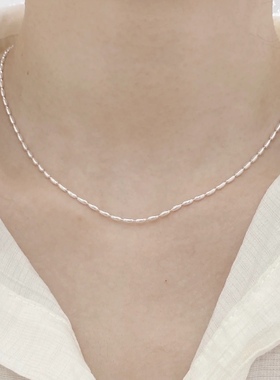 法式气质小银豆豆时髦锁骨链