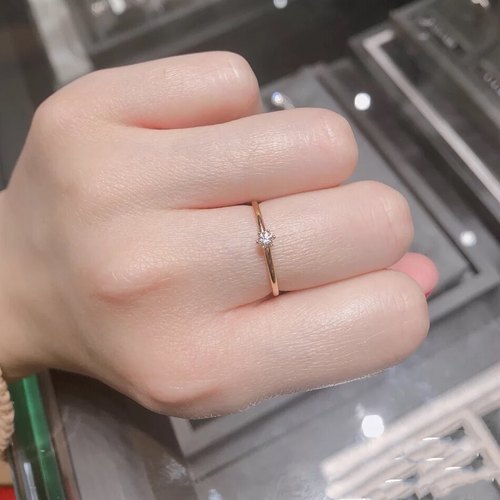 极细小心意小钻戒迷你女可戴锆石