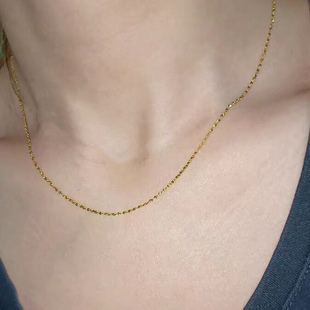 可水洗波光粼粼金色满天星项链女2025年新款小众轻奢闪锁骨素链