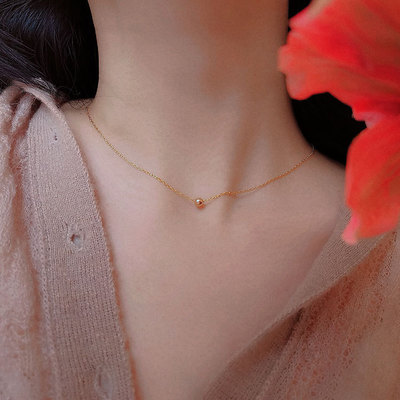 项链原创18k小金珠精致高级褪色