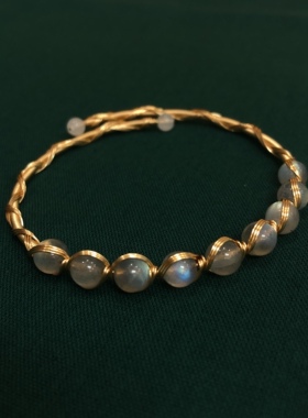 月光石天然水晶手链女ins小众