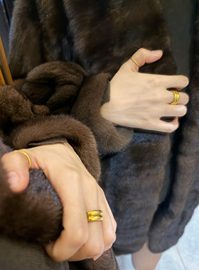 高级金溜子~冬日氛围感新年百搭经典款不掉色仿黄金大家闺秀戒指