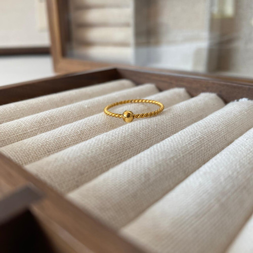 金丝线麻花小金豆戒指手工