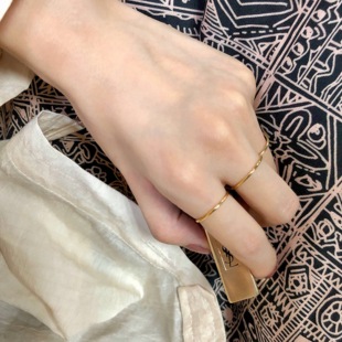 原创光面气质关节戒指女时尚个性超细尾戒极简约小指环食指冷淡风