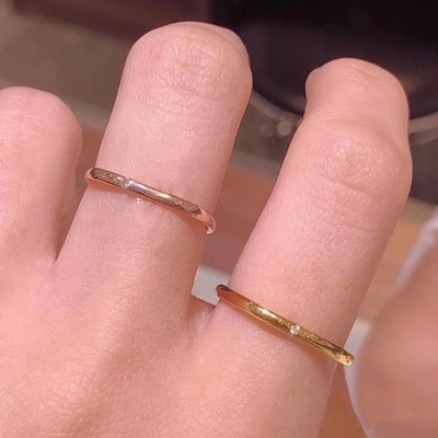 轻奢高级日系情侣方钻不掉色戒指