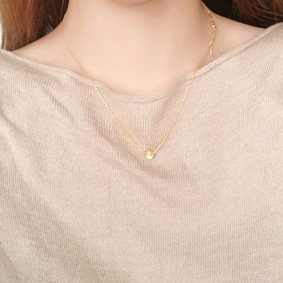 迷你百搭叠戴小金珠手工锁骨链