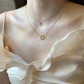 一步到位 双层太阳 后裔项链不掉色镀真金高品质通勤质感学生潮