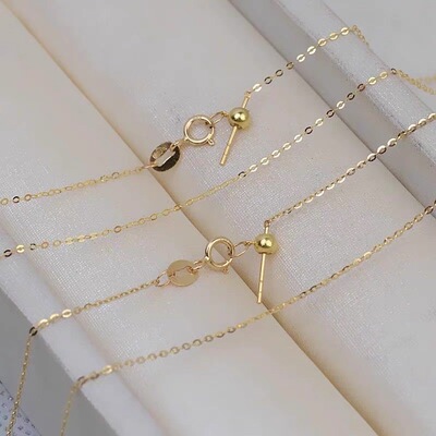 DIY针式18K金可挂百搭气质项链