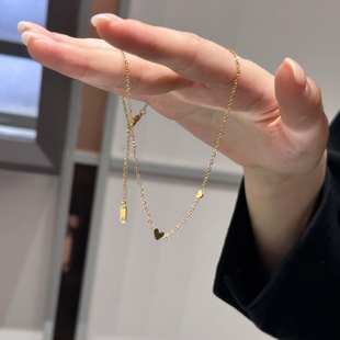 清澈明朗!细腻质感文艺不张扬自然律动小MINI爱心项链锁骨链礼物