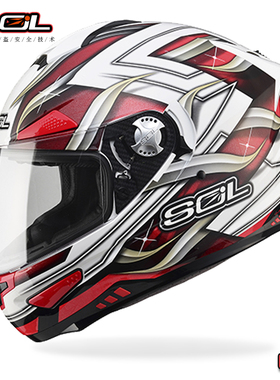 台湾sol摩托车全盔四冬季头盔双镜片SF5查克拉骑行跑车赛车安全帽
