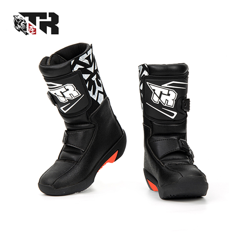 香港虎牌TR越野摩托车靴子骑行靴防摔平衡车山地车小童男女长靴