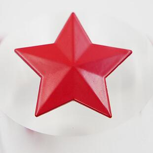 铝制烤漆红五角星徽章 装饰品帽徽帽章胸针配饰像章