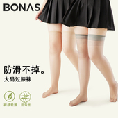 大码 过膝袜女春夏0d超薄款 防勾丝胖mm粗腿高筒裸感防滑长筒丝袜子