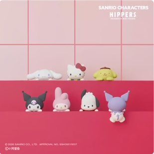 正版Sonny Angel三丽鸥家族联名趴趴系列盲盒车载中控屏摆件公仔