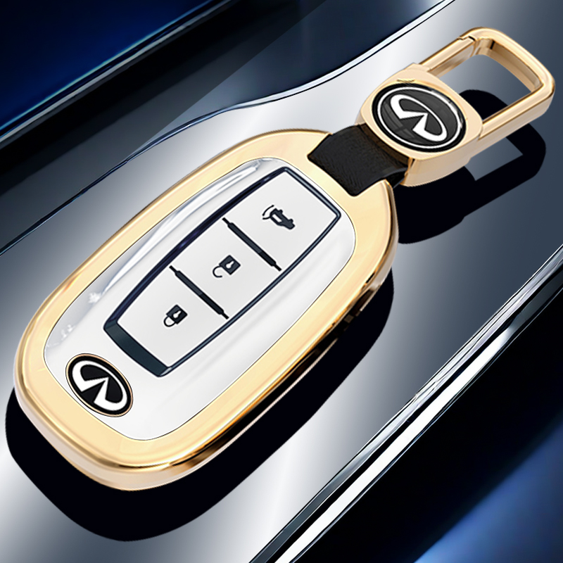 26款英菲尼迪q50l钥匙套qx50铝合金二代qx60q70l车高级感金属壳扣