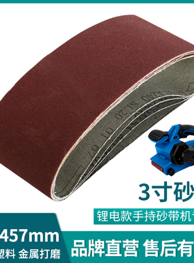 LUXTER/洛克士 3寸锂电手持式砂带机用 砂带尺寸75X457mm