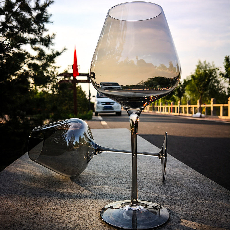 抖音烟灰色香槟创意个性红酒杯子
