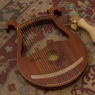 高档班士顿单板莱雅琴小竖琴十弦小众乐器便携式 七弦小型里拉琴ly