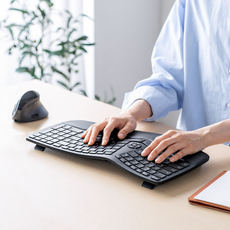 日本Sanwa山业人体工学蓝牙键盘