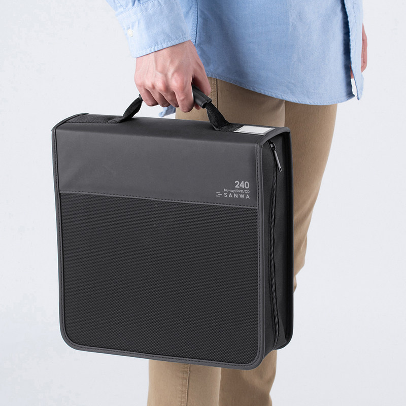 SANWA光盘包CD盒cd收纳dvd光盘盒蝶片包蓝光cd包大容量附提手