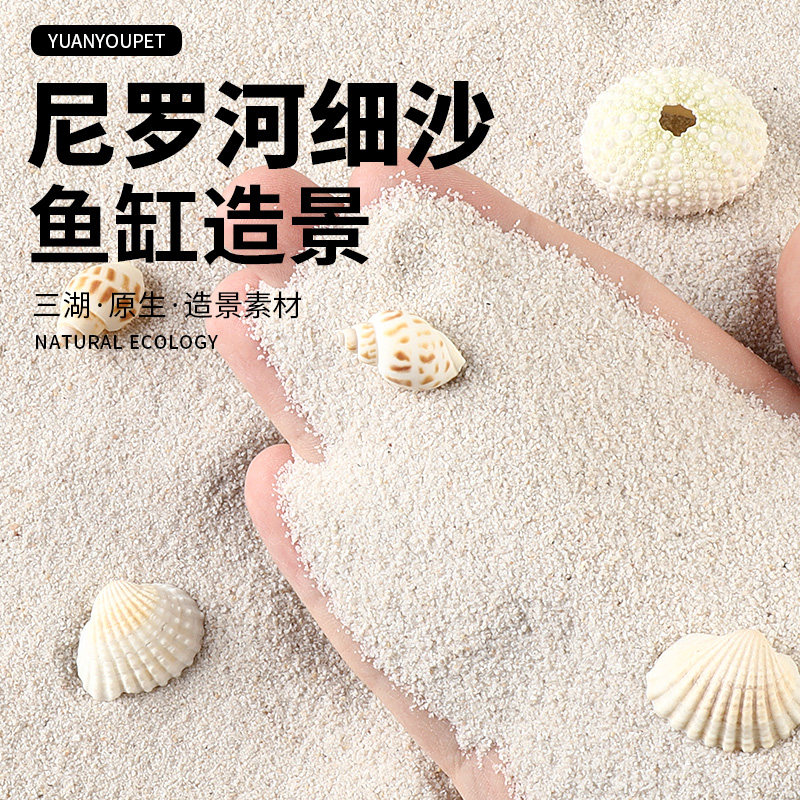 鱼缸底砂造景装饰天然河沙黄沙溪流沙乌龟水族箱白细沙化妆沙子