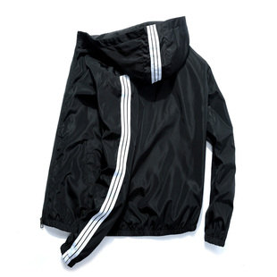 运动外套男薄款韩版潮流初中学生修身春秋夏季学院风夹克防晒衣服