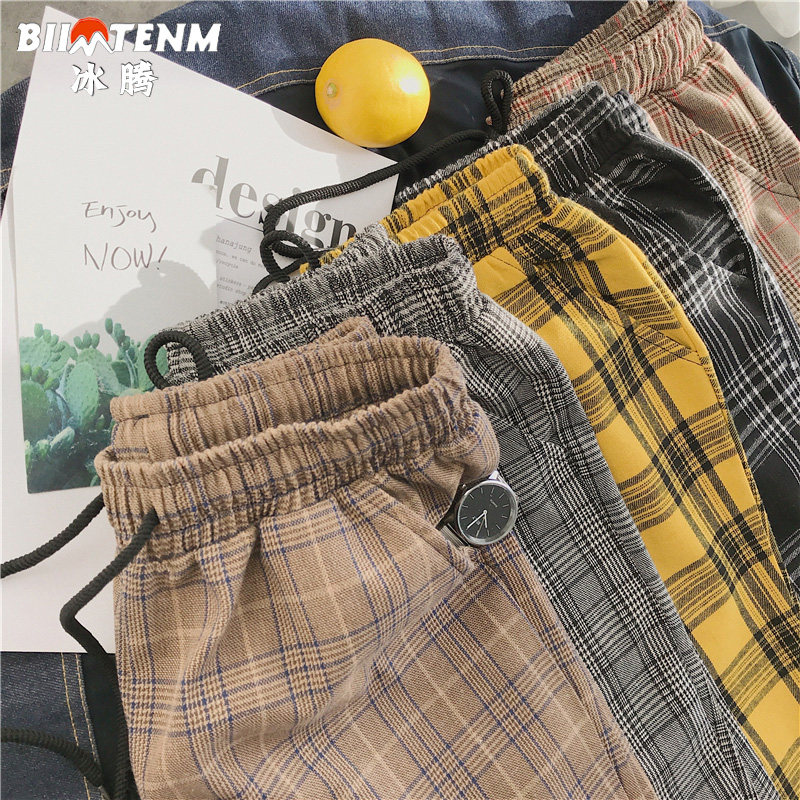 lattice Casual pants trousers Add fertilizer XL Easy Straight The fat Autumn Youth England Retro 2021in the Men's clothing, Casual pants  category - from Buy2taobao.com to provide professional Taobao agent buy service