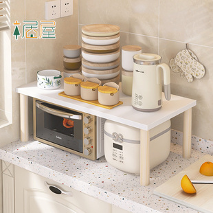 厨房台面置物架柜子分层收纳隔板微波炉烤箱架橱柜内碗碟收纳架子