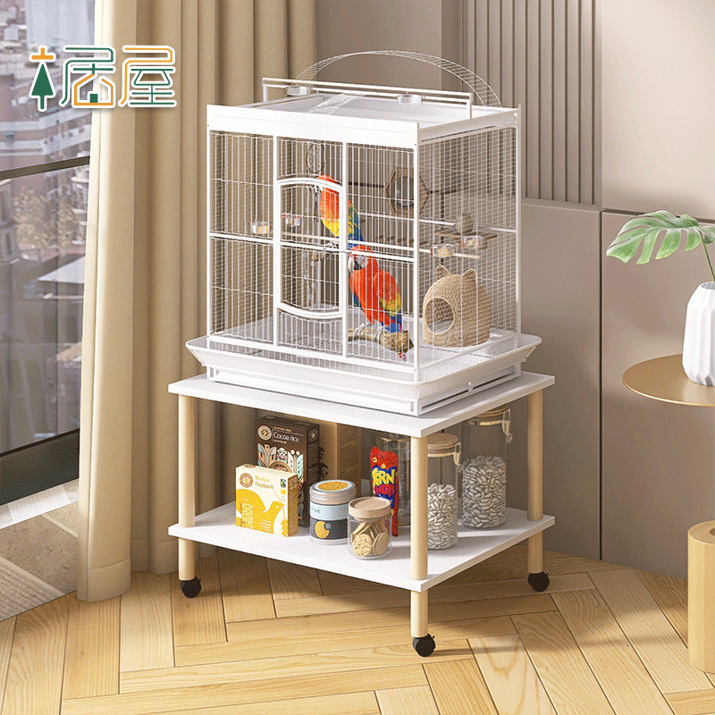 达洋鸟笼置物架优嗖鹦鹉笼架子玄凤底座增高移动托架落地实木支架