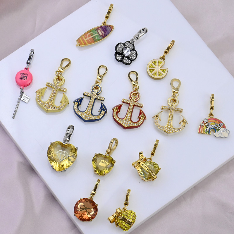 特价小众轻奢质感镀金简约爱心柠檬片锚彩虹一帆风顺吊坠项坠挂件