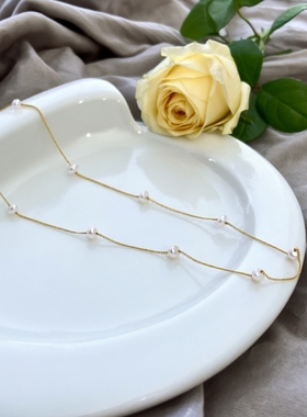 小众轻奢法式天然淡水珍珠项链