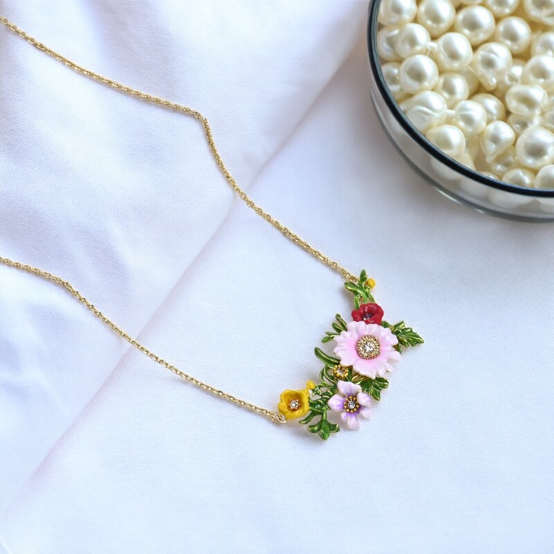 小众轻奢ks滴油高级感花朵项链