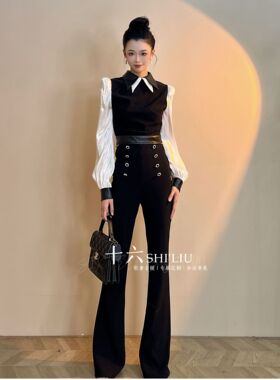 【十六原创】黑色两件套轻奢气质显瘦女装连衣裙91450