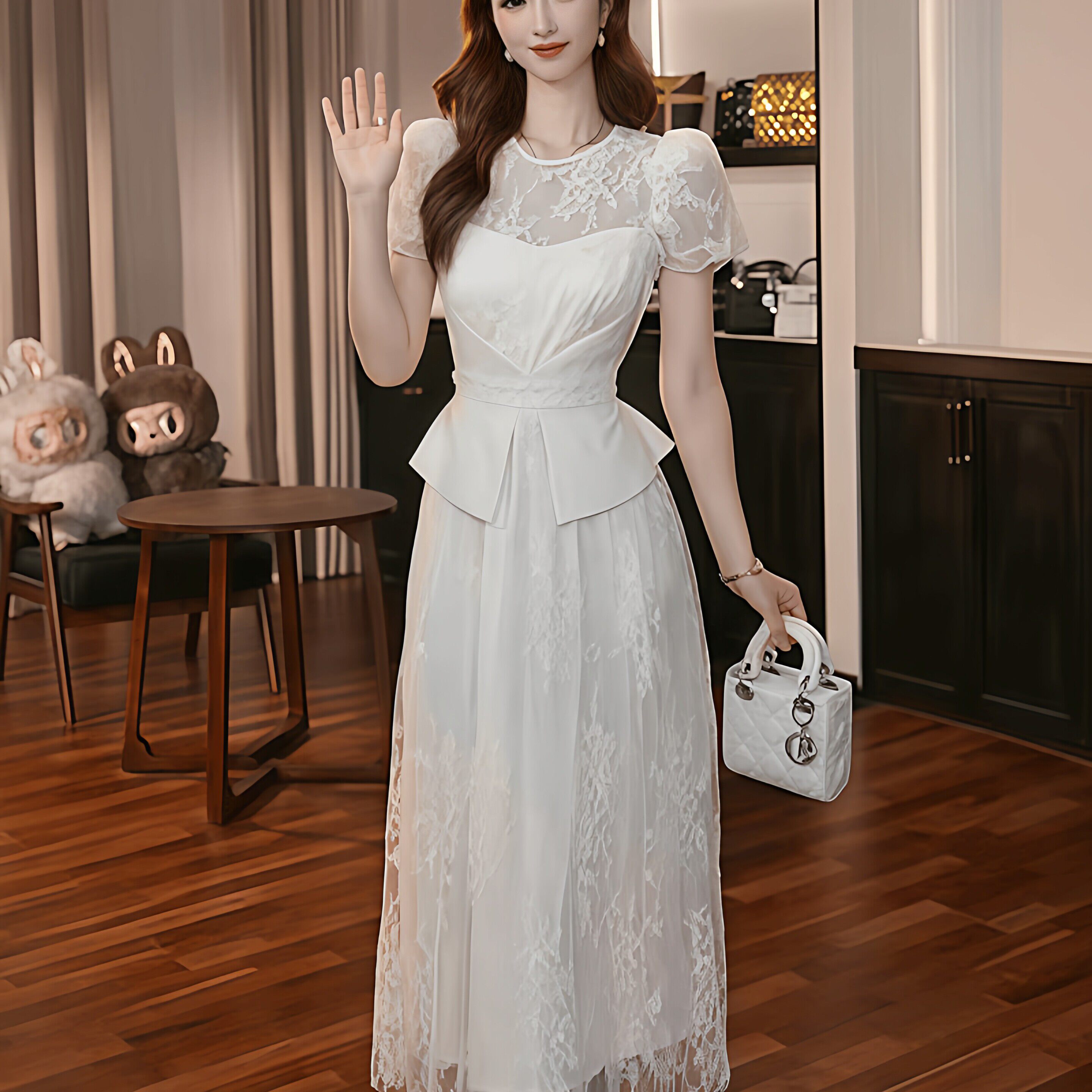 修身显瘦轻奢名媛设计师连衣裙