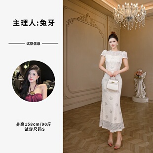 蕾丝新款 人鱼姬·优雅名媛气质时尚 连衣裙22075 原创