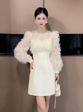 女人味温柔风A字短裙新款法式时尚气质显瘦名媛宴会连衣裙21395