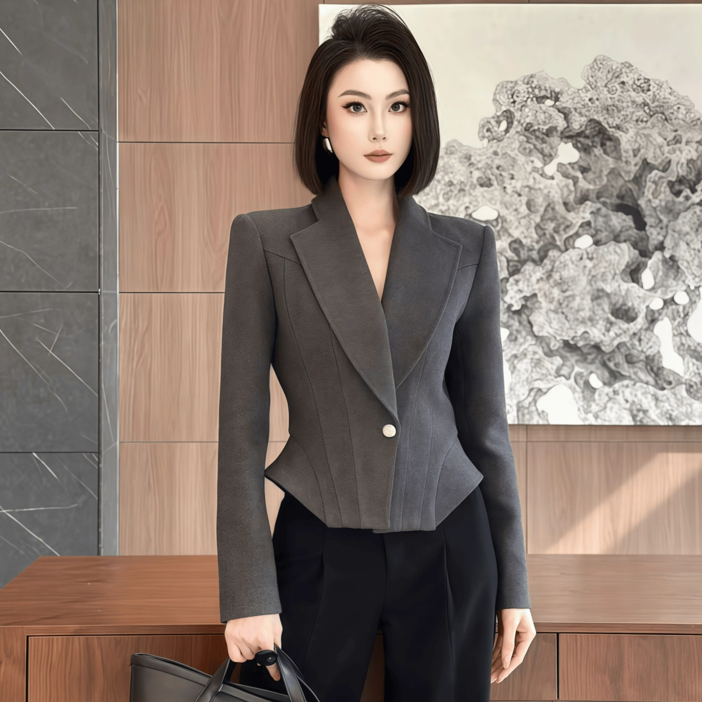 高级设计感小西装外套