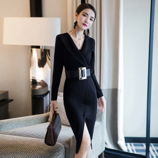 显瘦包臀连衣裙 优雅名媛中长裙修身 清仓捡漏大品牌气质韩版 女装